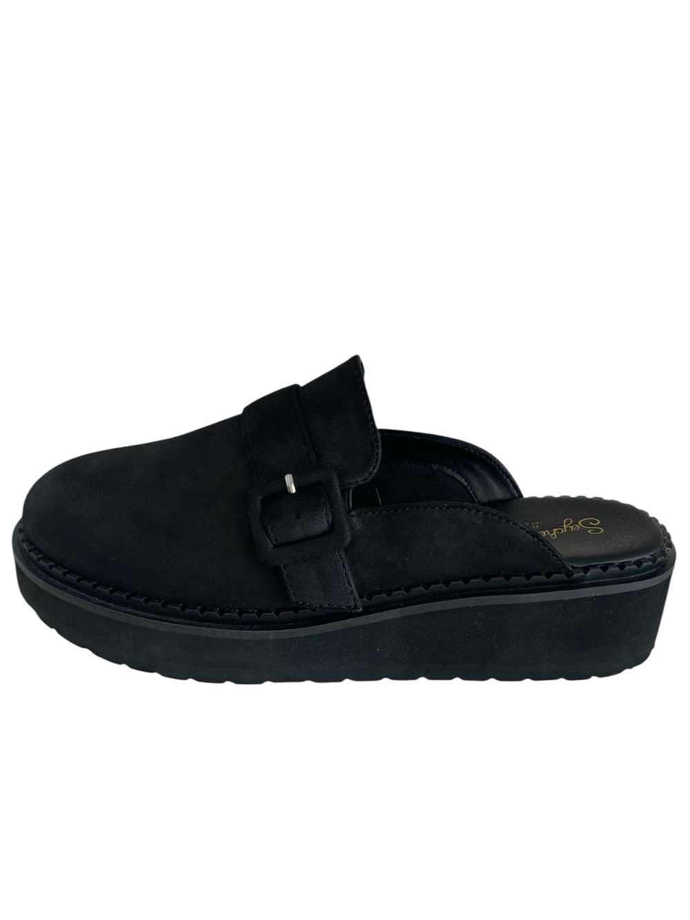 Seychelles Come Together Black Suede Platform Mule Clogs Women’s 11